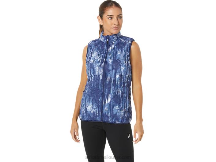 colete com isolamento reverso feminino 462T2758 grande tubarão tie die/céu macio Asics