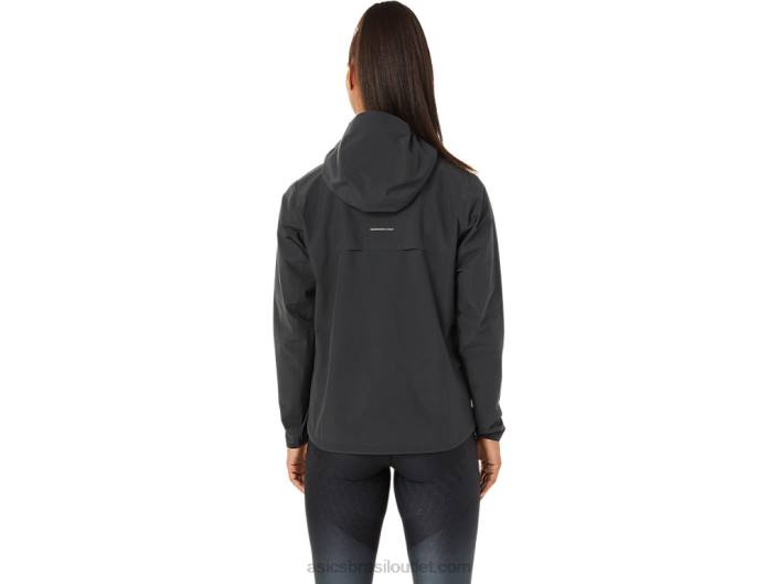 jaqueta acelera impermeável 2.0 feminina 462T3271 cinza grafite Asics