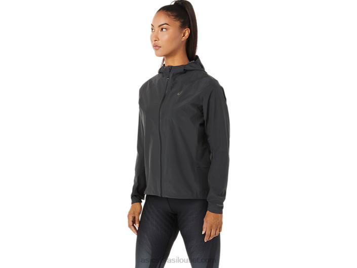 jaqueta acelera impermeável 2.0 feminina 462T3271 cinza grafite Asics