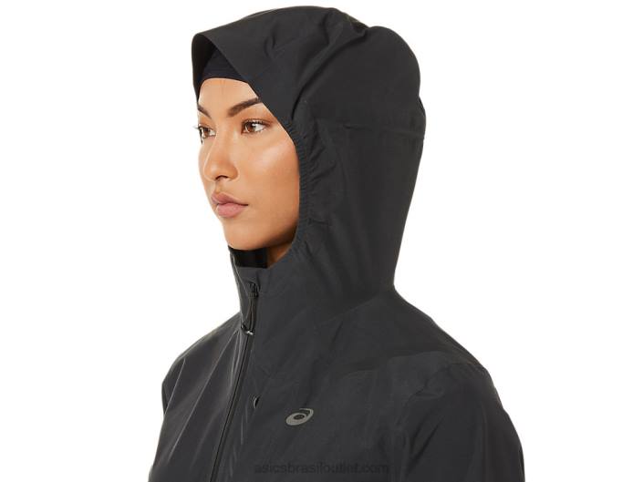 jaqueta acelera impermeável 2.0 feminina 462T3271 cinza grafite Asics