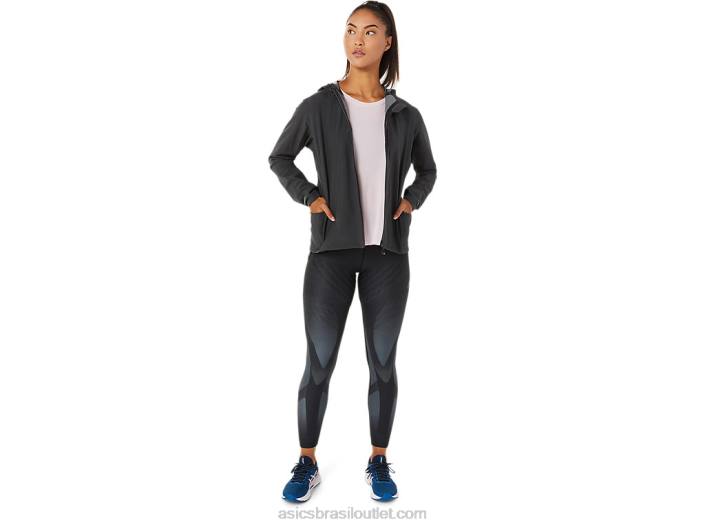 jaqueta acelera impermeável 2.0 feminina 462T3271 cinza grafite Asics