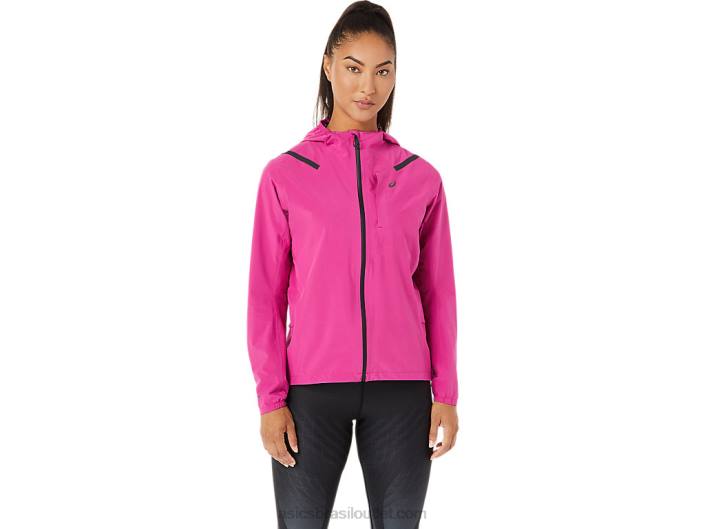 jaqueta acelera impermeável 2.0 feminina 462T3274 vermelho fúcsia Asics