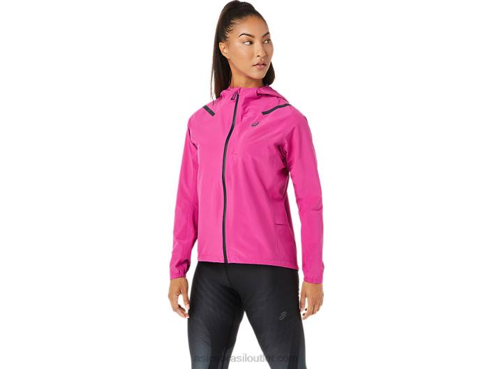 jaqueta acelera impermeável 2.0 feminina 462T3274 vermelho fúcsia Asics