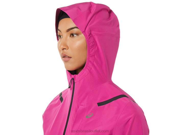 jaqueta acelera impermeável 2.0 feminina 462T3274 vermelho fúcsia Asics