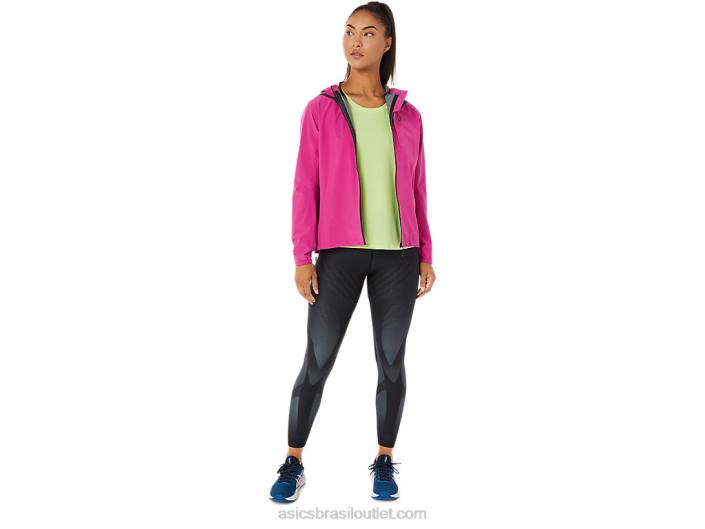 jaqueta acelera impermeável 2.0 feminina 462T3274 vermelho fúcsia Asics