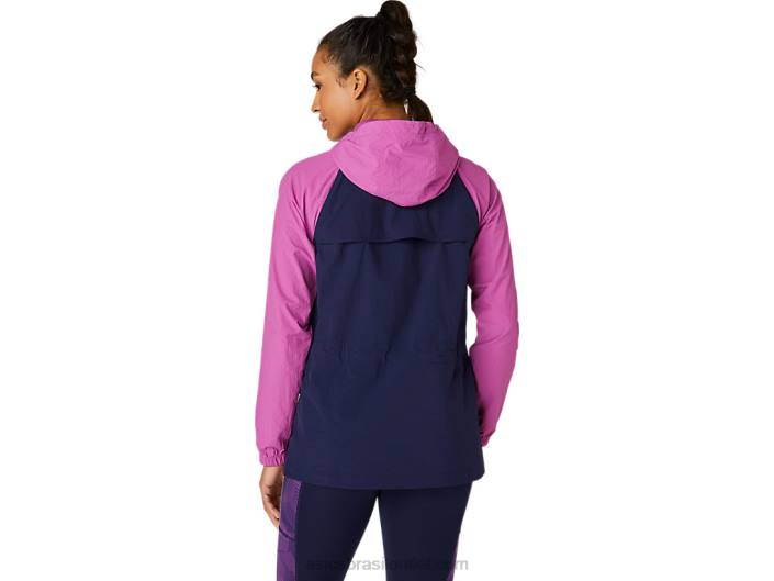 jaqueta anoraque feminina 462T4114 uva digital/pavão Asics