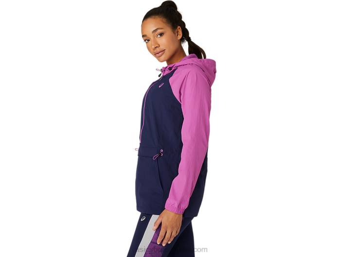 jaqueta anoraque feminina 462T4114 uva digital/pavão Asics