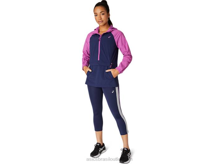 jaqueta anoraque feminina 462T4114 uva digital/pavão Asics