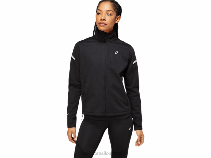 jaqueta de inverno feminina lite-show 462T3646 urze preta de desempenho Asics