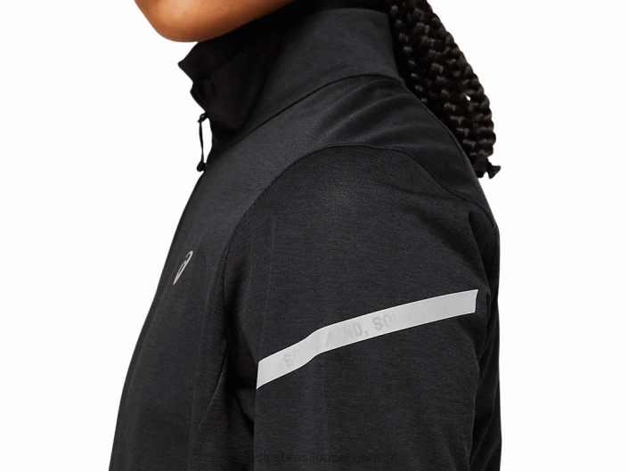 jaqueta de inverno feminina lite-show 462T3646 urze preta de desempenho Asics