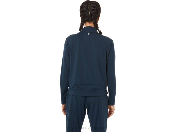jaqueta de tênis feminina 462T3280 azul francês/preto desempenho Asics