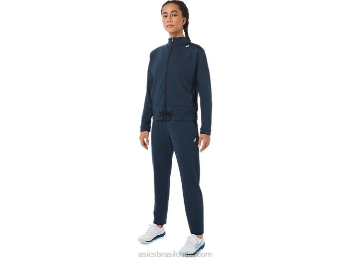 jaqueta de tênis feminina 462T3280 azul francês/preto desempenho Asics