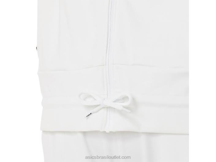 jaqueta de tênis feminina 462T3286 branco/preto brilhante Asics