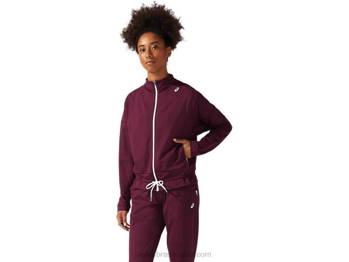 jaqueta de tênis feminina 462T3815 marte profundo/branco brilhante Asics