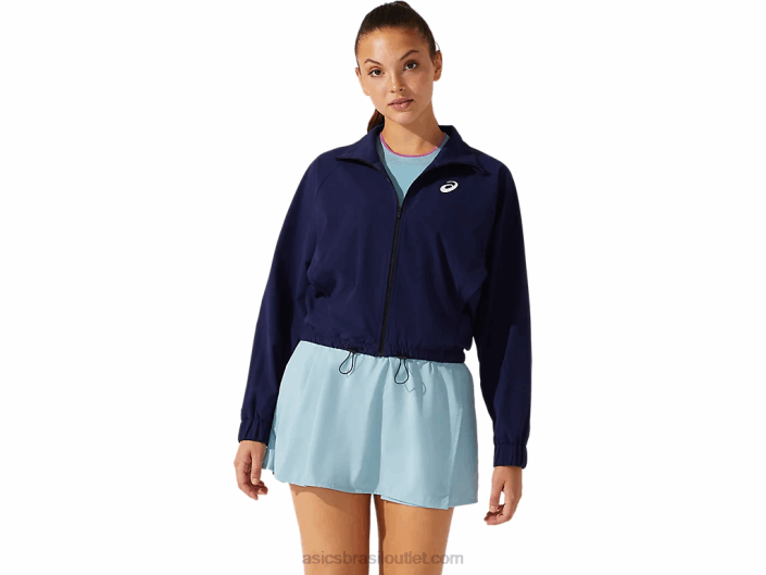 jaqueta de tecido de jogo feminino 462T4051 casaco de pavão Asics