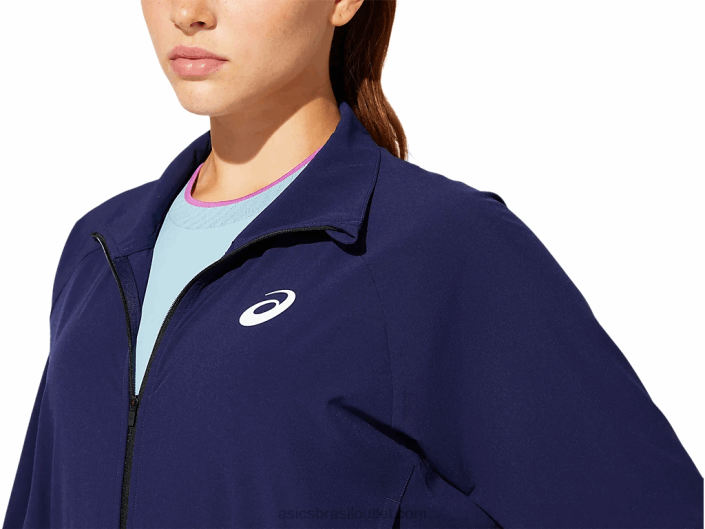 jaqueta de tecido de jogo feminino 462T4051 casaco de pavão Asics