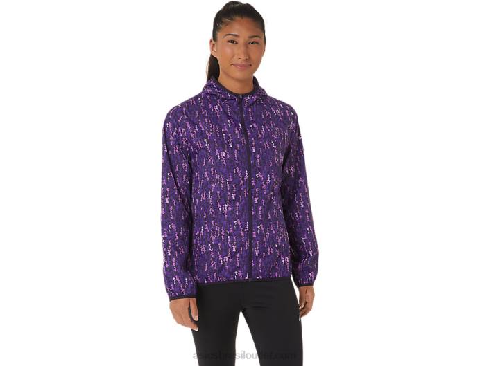 jaqueta embalável feminina 462T2771 pincelada de orquídea / beladona Asics