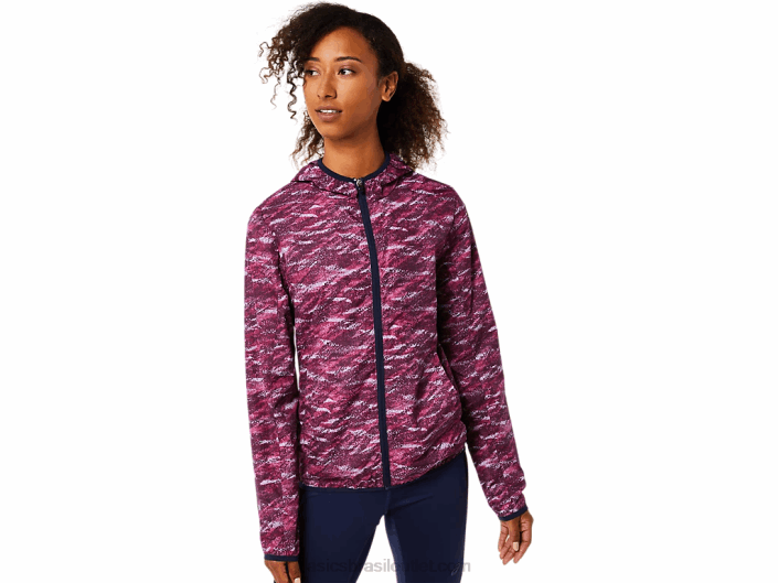 jaqueta embalável feminina 462T3718 impressão/peacoat marte profundo Asics