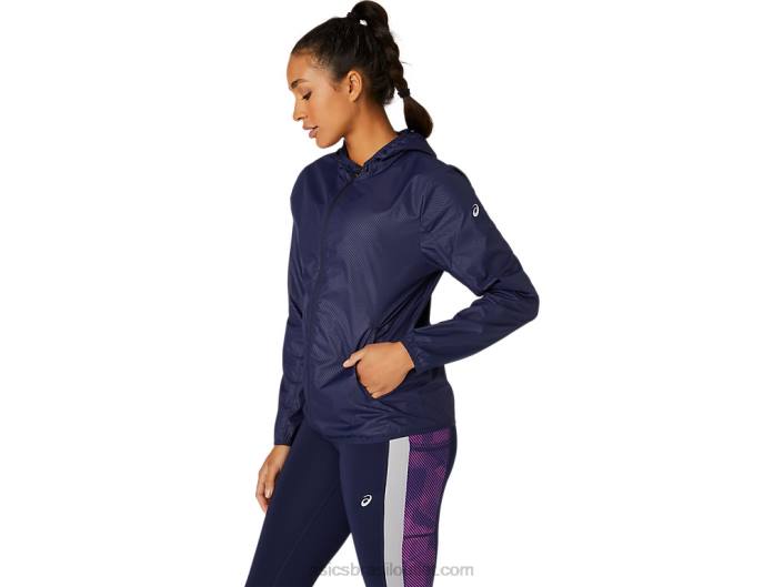 jaqueta embalável feminina 462T4101 relevo de pavão Asics