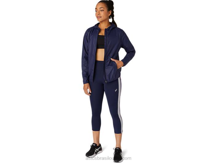 jaqueta embalável feminina 462T4101 relevo de pavão Asics