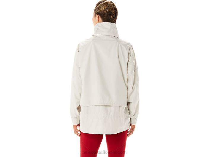 jaqueta feminina em tecido movekoyo 462T2776 cinza fumaça Asics