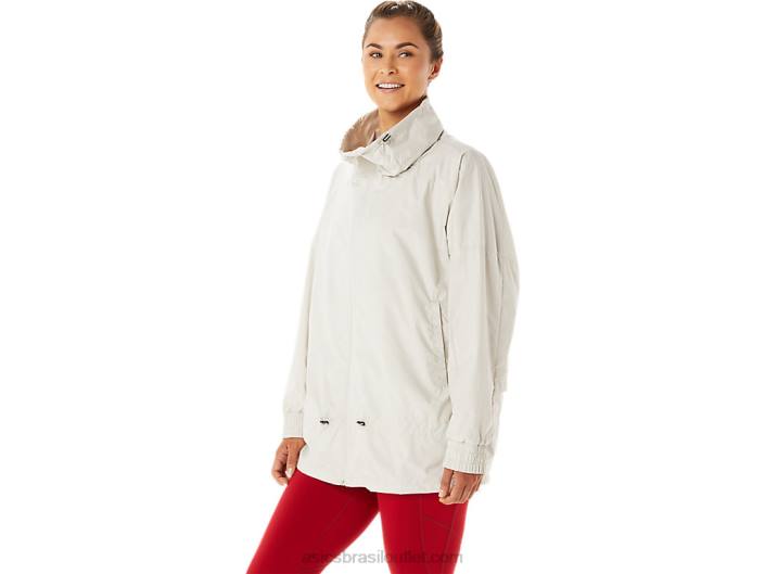 jaqueta feminina em tecido movekoyo 462T2776 cinza fumaça Asics