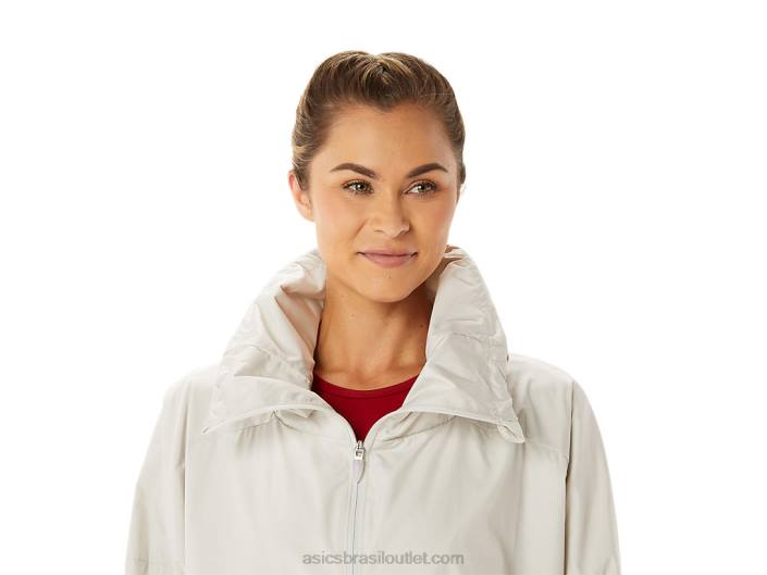jaqueta feminina em tecido movekoyo 462T2776 cinza fumaça Asics