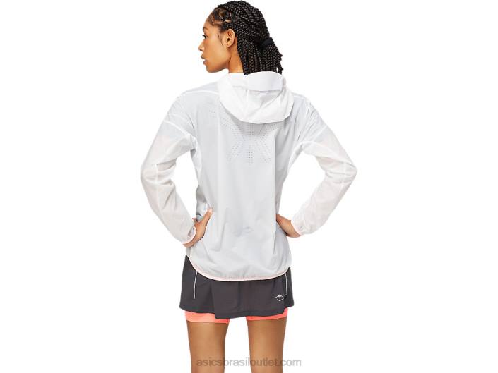 jaqueta fujitrail feminina 462T3826 coral branco brilhante/ardente Asics