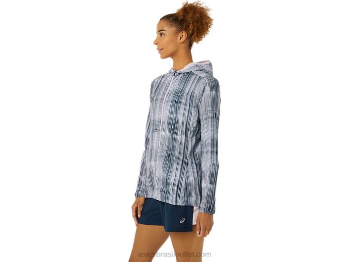 jaqueta gráfica pronta para mulheres 462T3480 impressão azul francês/quase rosa Asics
