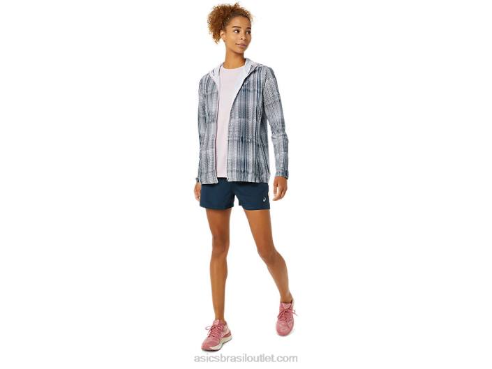 jaqueta gráfica pronta para mulheres 462T3480 impressão azul francês/quase rosa Asics