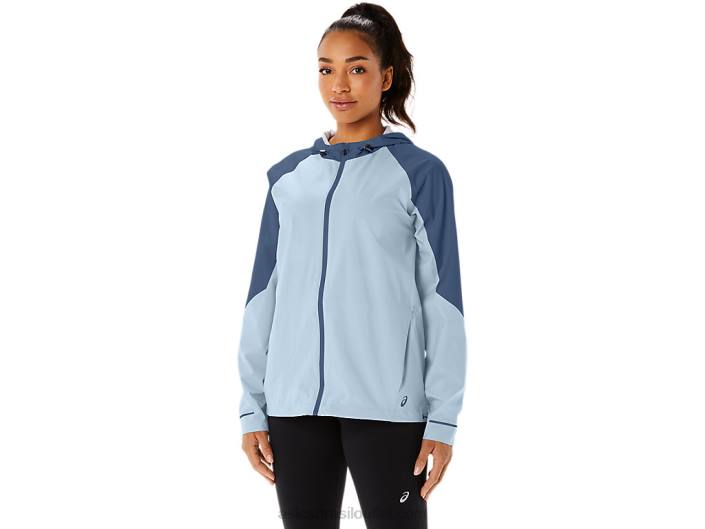 jaqueta impermeável feminina 462T2175 céu/grande tubarão Asics