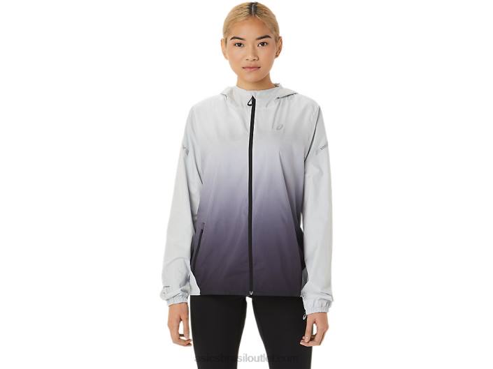 jaqueta lite show feminina 462T2785 cinza glaciar/preto performance Asics