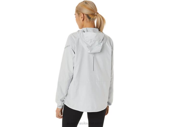 jaqueta lite show feminina 462T2785 cinza glaciar/preto performance Asics
