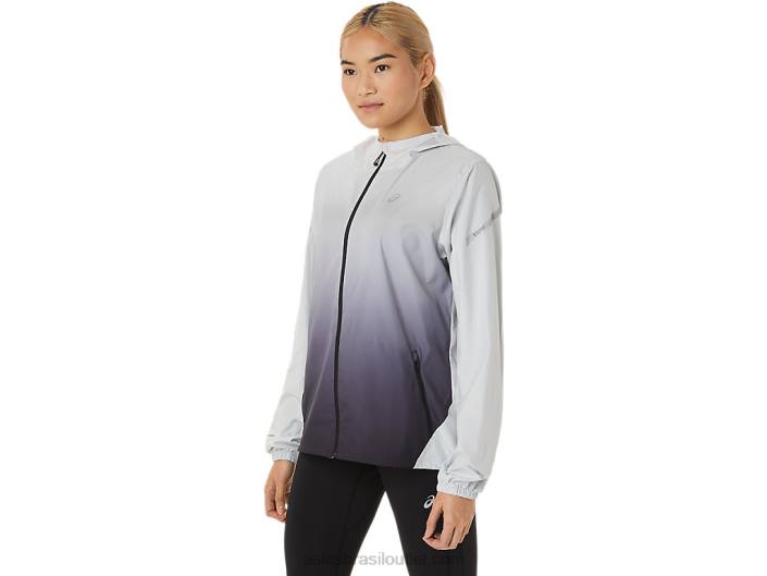 jaqueta lite show feminina 462T2785 cinza glaciar/preto performance Asics