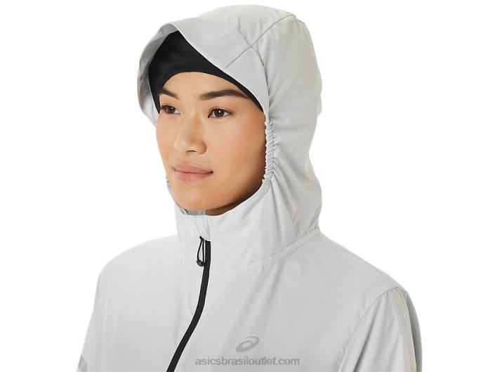 jaqueta lite show feminina 462T2785 cinza glaciar/preto performance Asics
