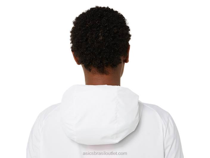 jaqueta lite show feminina 462T3270 branco brilhante/verde limão Asics