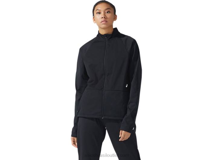 jaqueta termostorm feminina com zíper completo 462T3633 desempenho preto Asics