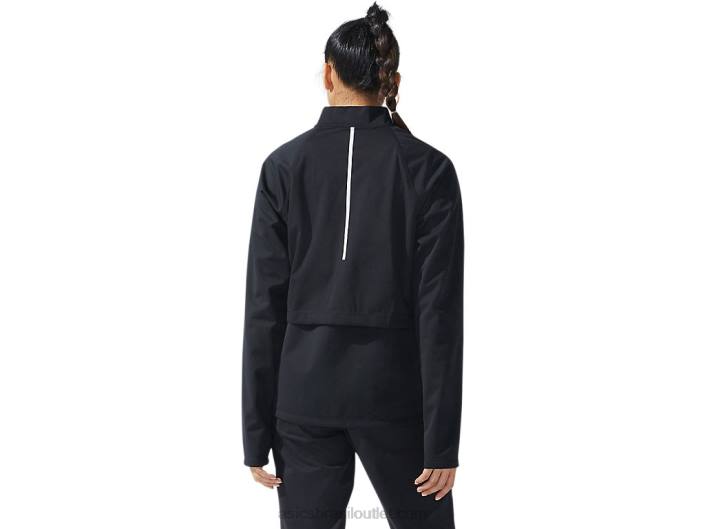 jaqueta termostorm feminina com zíper completo 462T3633 desempenho preto Asics