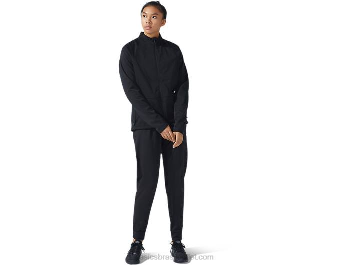 jaqueta termostorm feminina com zíper completo 462T3633 desempenho preto Asics