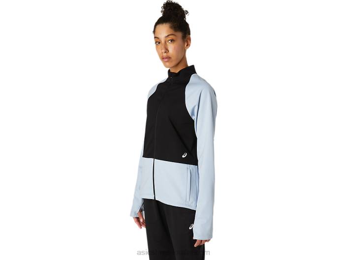 jaqueta termostorm feminina com zíper completo 462T3638 névoa/desempenho preto Asics