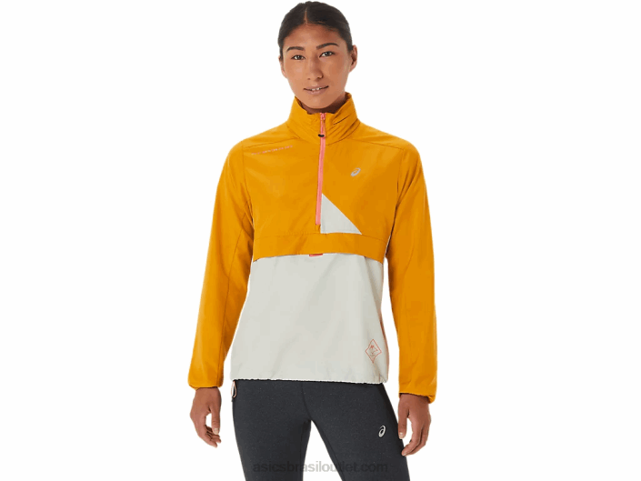 anoraque fujitrail feminino 462T2568 tempestade de areia/sálvia leve Asics