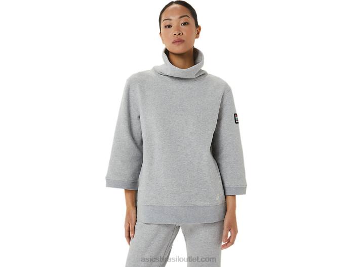 capuz de lã de domingo feminino lam 462T3308 urze cinza claro Asics