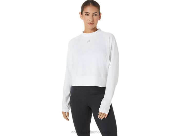 feminino o novo pulôver forte reaproveitado 462T2690 branco Asics
