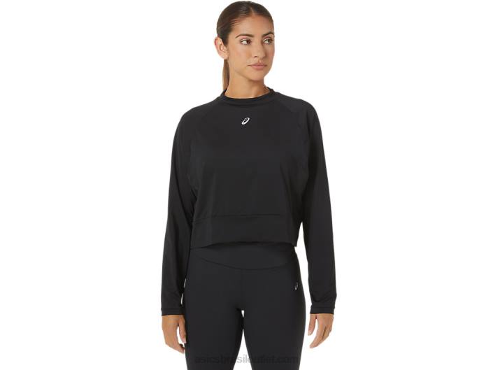 feminino o novo pulôver forte reaproveitado 462T2693 preto Asics