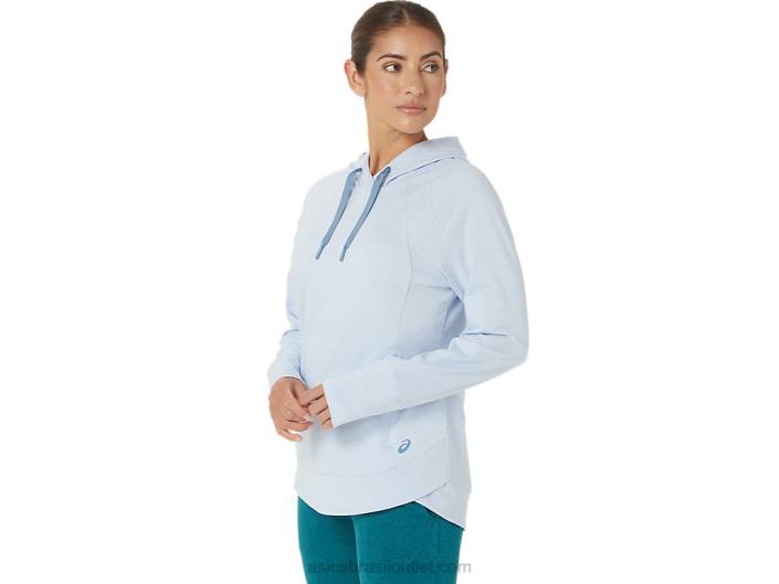 moletom com capuz tecnológico feminino 462T2767 corante espacial do céu suave Asics
