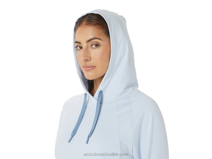 moletom com capuz tecnológico feminino 462T2767 corante espacial do céu suave Asics