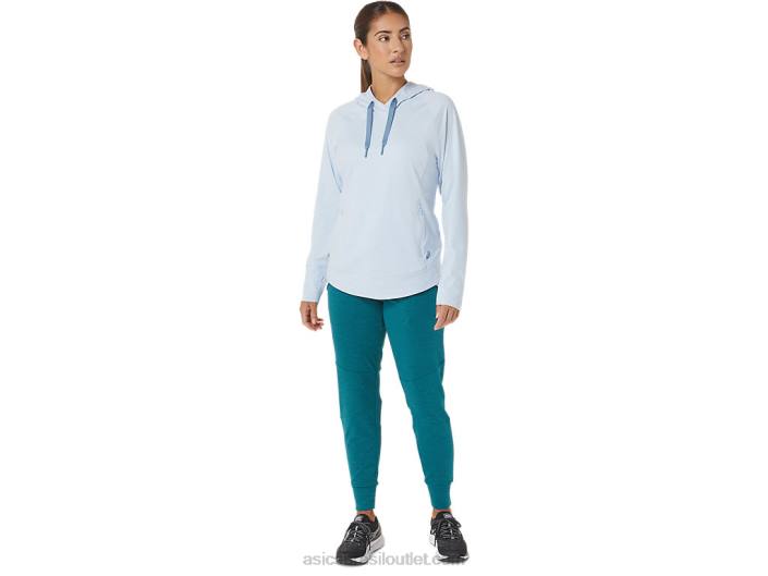 moletom com capuz tecnológico feminino 462T2767 corante espacial do céu suave Asics