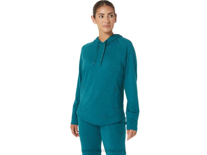 moletom com capuz tecnológico feminino 462T2820 veludo pinho spacedye Asics