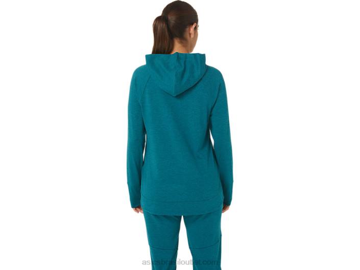 moletom com capuz tecnológico feminino 462T2820 veludo pinho spacedye Asics
