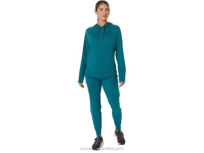 moletom com capuz tecnológico feminino 462T2820 veludo pinho spacedye Asics